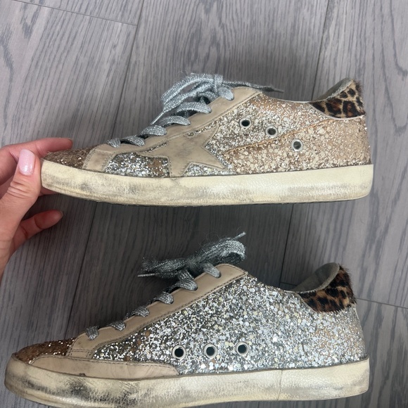 Golden Goose Superstar glitter leather sneakers Size 7 - Picture 8 of 10